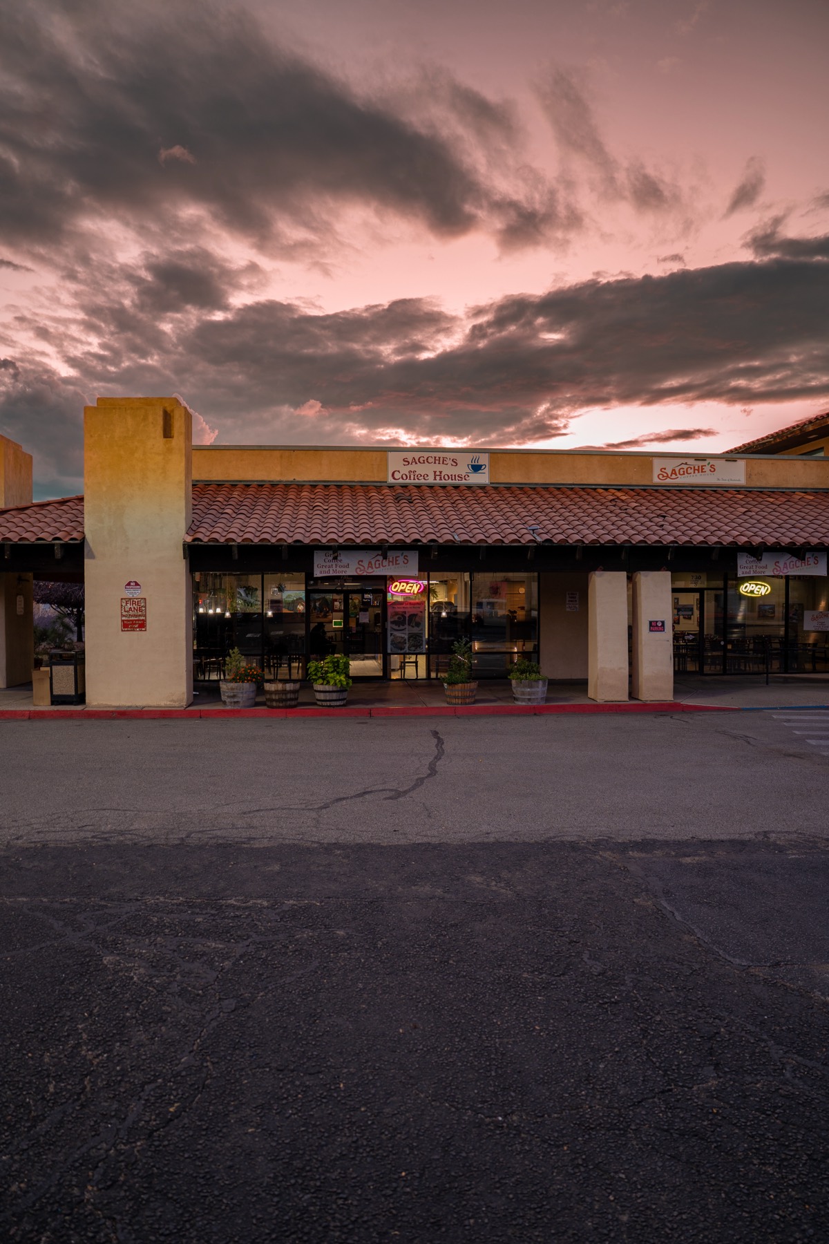 Sagche's Coffee House at sunset